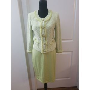 ST. JOHN Women Knit Tweed Jacket and Skirt Sz 6